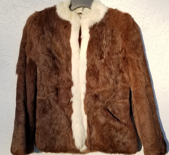 Jackets & Blazers - Vintage Real Rabbit Fur Coat